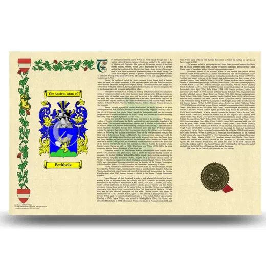 Berkholz Armorial History Landscape Style