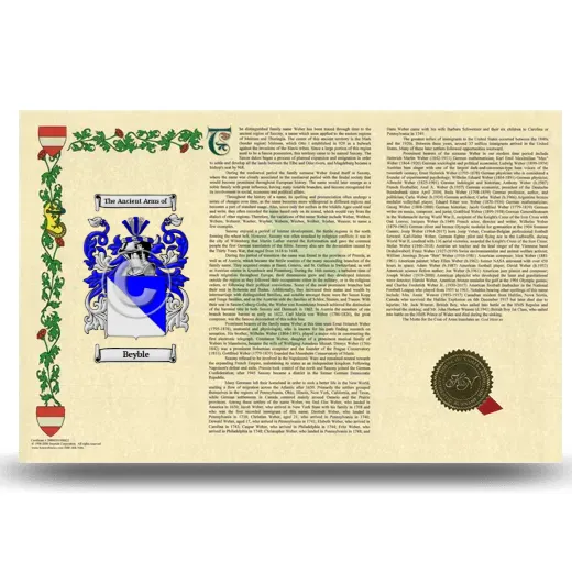 Beyble Armorial History Landscape Style