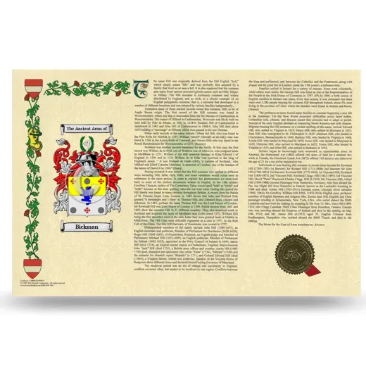 Bickman Armorial History Landscape Style