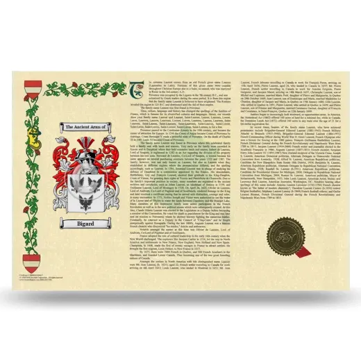 Bigard Armorial History Landscape Style