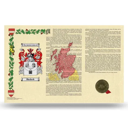 Blackeck Armorial History Landscape Style