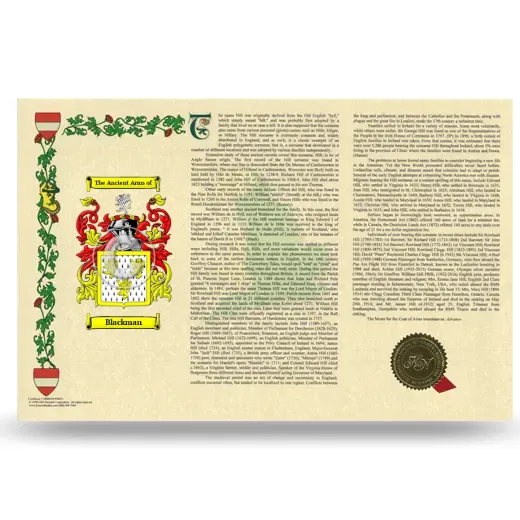 Blackman Armorial History Landscape Style