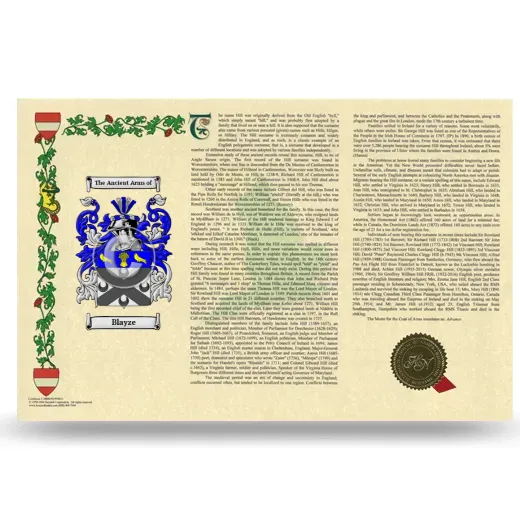 Blayze Armorial History Landscape Style