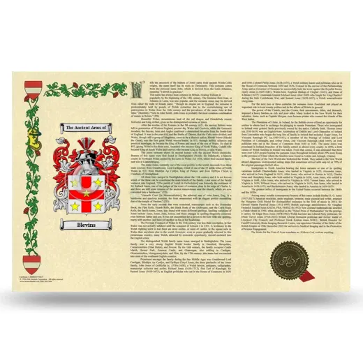 Blevins Armorial History Landscape Style