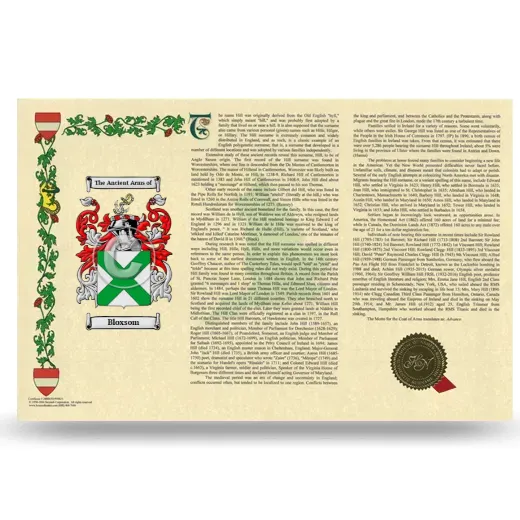 Bloxsom Armorial History Landscape Style