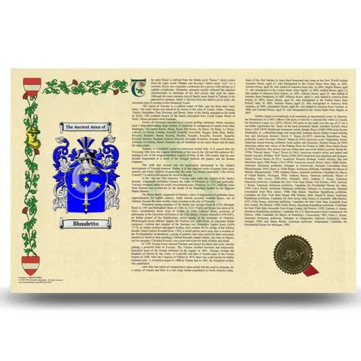Blundetto Armorial History Landscape Style