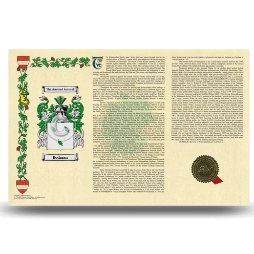 Bodman Armorial History Landscape Style