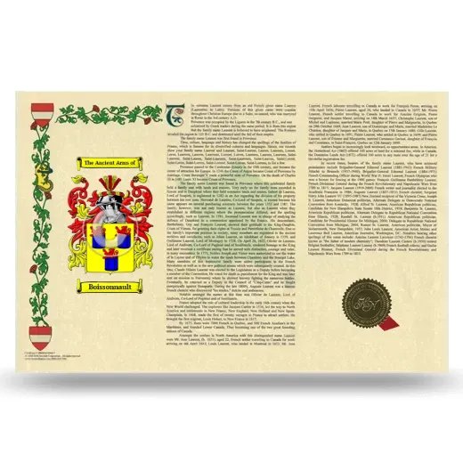 Boissonnault Armorial History Landscape Style