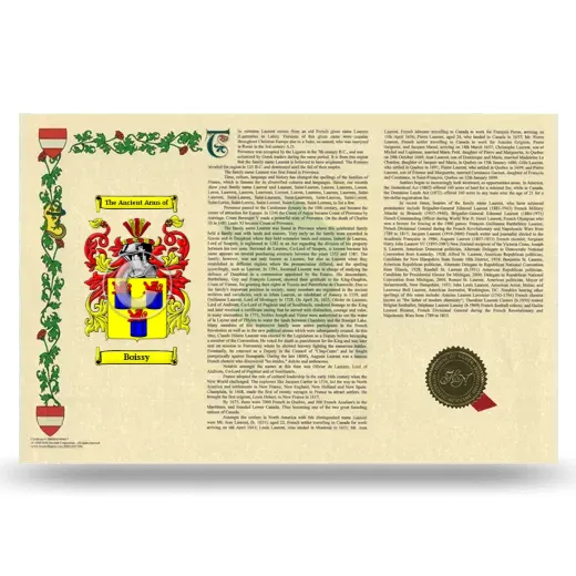 Boissy Armorial History Landscape Style