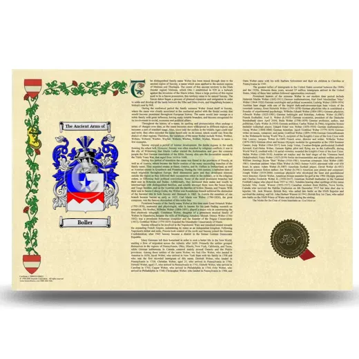 Boller Armorial History Landscape Style