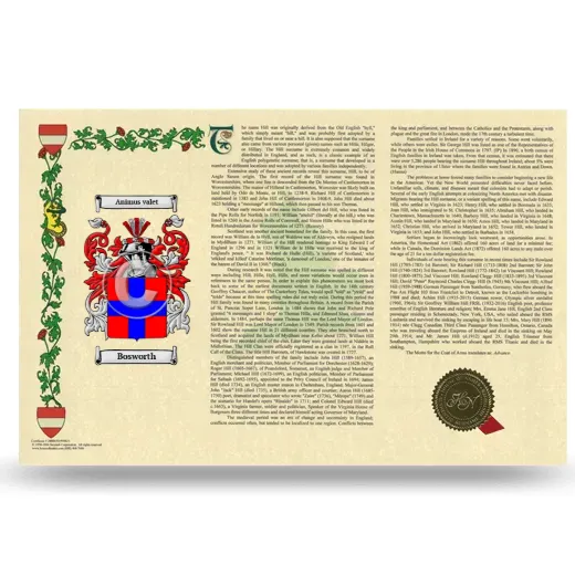 Bosworth Armorial History Landscape Style