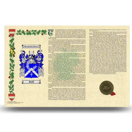 Boull Armorial History Landscape Style