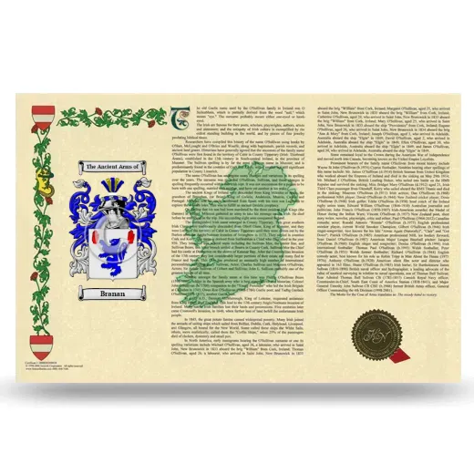 Branan Armorial History Landscape Style