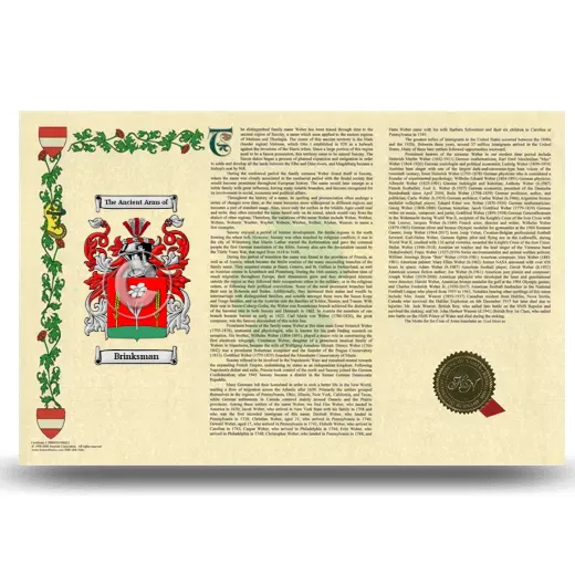 Brinksman Armorial History Landscape Style