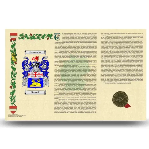 Brocuff Armorial History Landscape Style