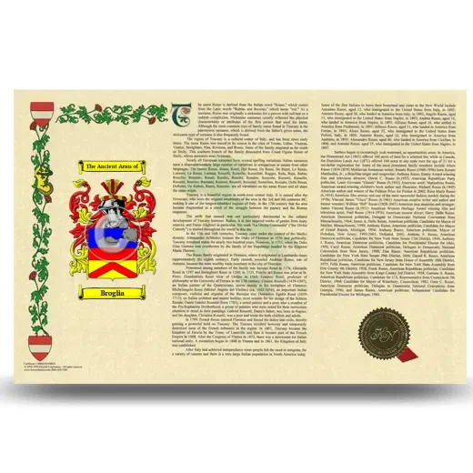 Broglia Armorial History Landscape Style