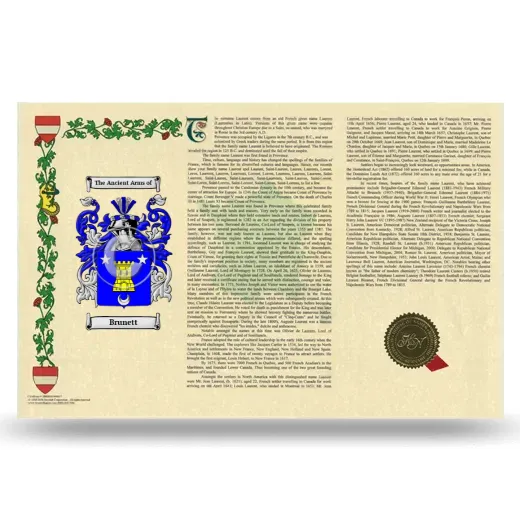 Brunett Armorial History Landscape Style
