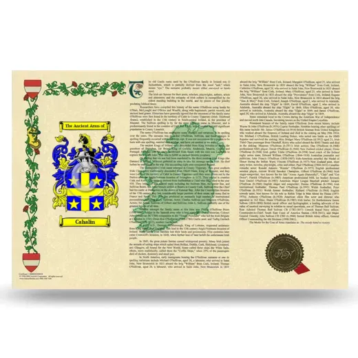 Cahalin Armorial History Landscape Style