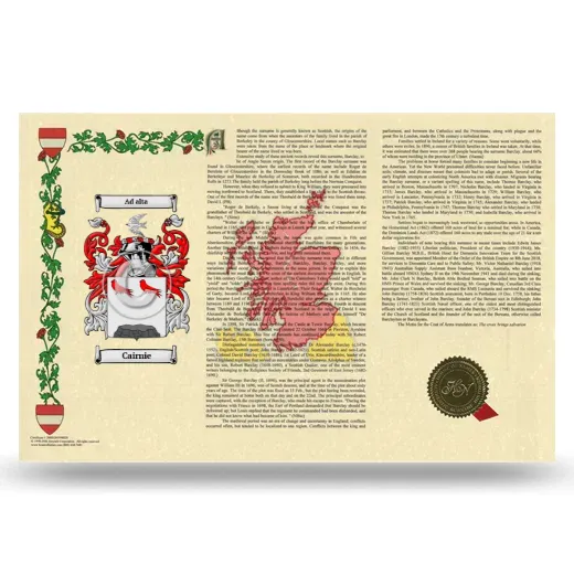 Cairnie Armorial History Landscape Style