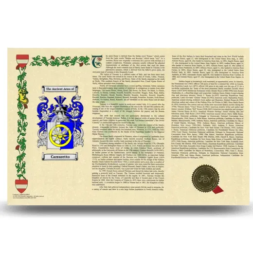 Carraretto Armorial History Landscape Style