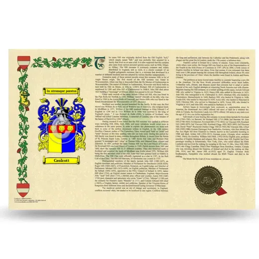 Caulcott Armorial History Landscape Style