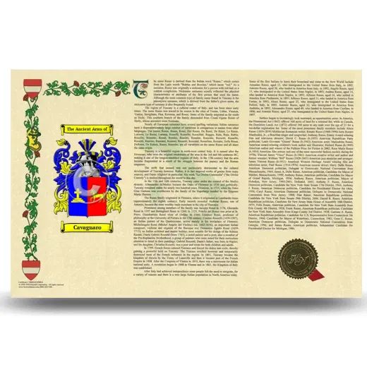 Cavagnaro Armorial History Landscape Style