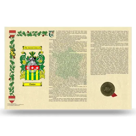 Chaize Armorial History Landscape Style