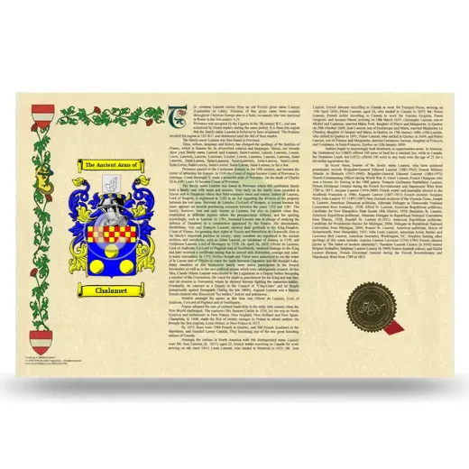 Chalamet Armorial History Landscape Style
