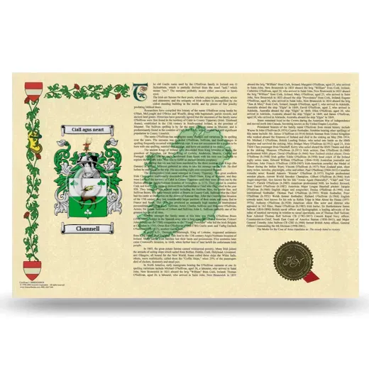 Channell Armorial History Landscape Style