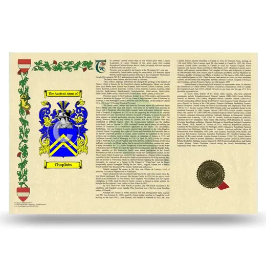 Chaplain Armorial History Landscape Style