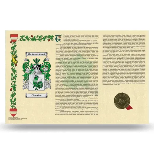 Chaudret Armorial History Landscape Style