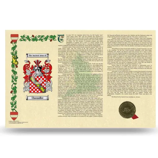Chaundler Armorial History Landscape Style