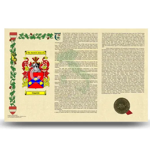 Cinetti Armorial History Landscape Style