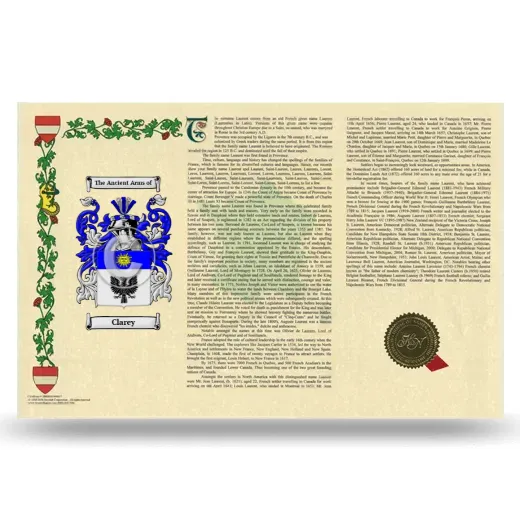 Clarey Armorial History Landscape Style