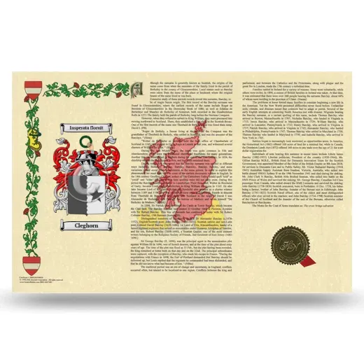 Cleghorn Armorial History Landscape Style