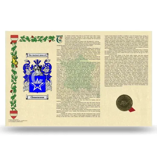 Clemencaux Armorial History Landscape Style