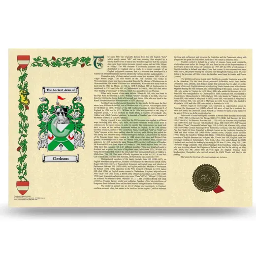 Clerkson Armorial History Landscape Style
