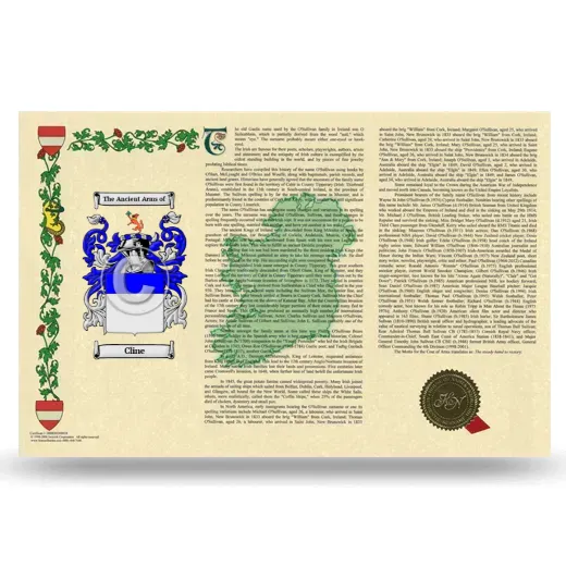 Cline Armorial History Landscape Style