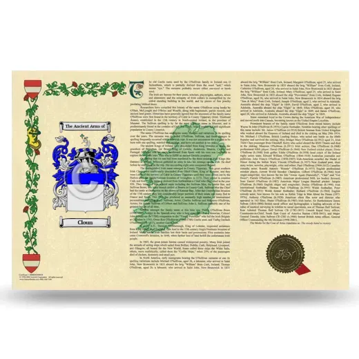 Cloun Armorial History Landscape Style