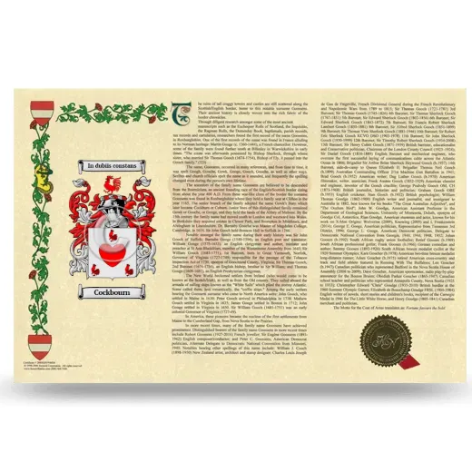 Cockbourn Armorial History Landscape Style