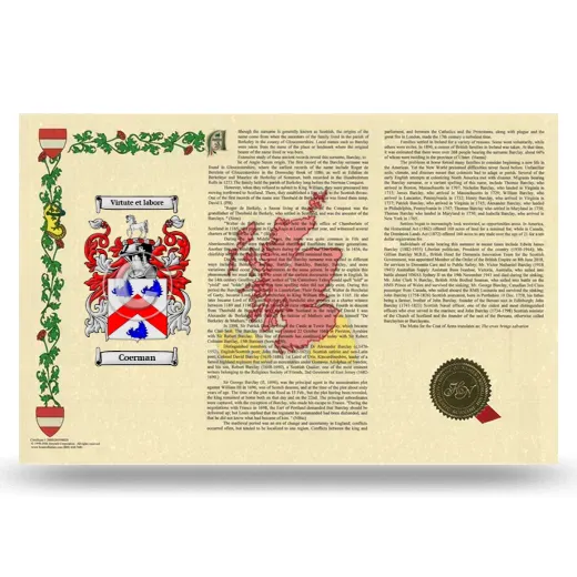 Coerman Armorial History Landscape Style