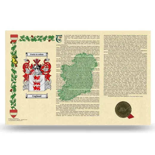 Cogland Armorial History Landscape Style