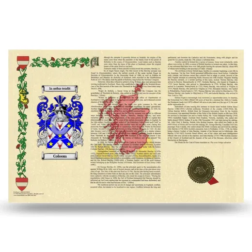 Coloom Armorial History Landscape Style