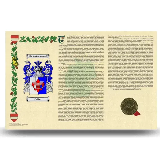 Colter Armorial History Landscape Style