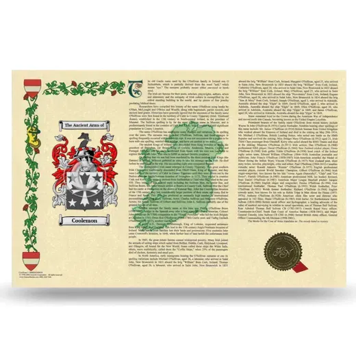 Coolemon Armorial History Landscape Style