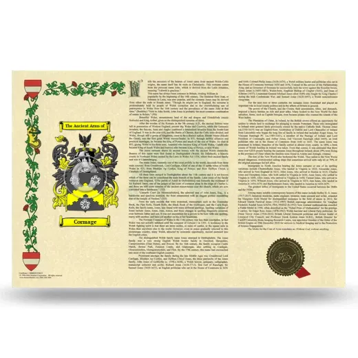 Cormage Armorial History Landscape Style