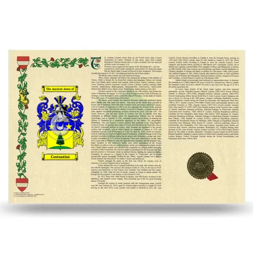 Costantini Armorial History Landscape Style