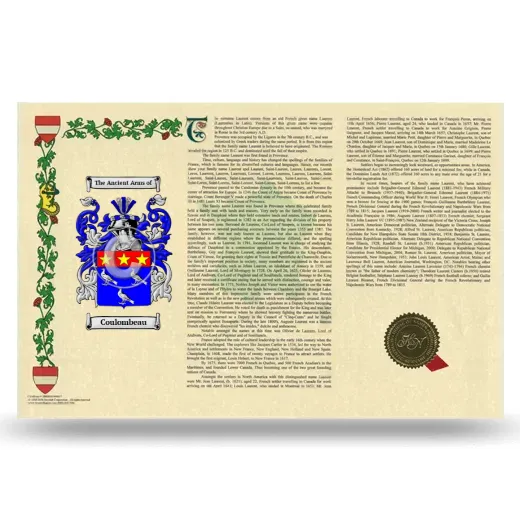 Coulombeau Armorial History Landscape Style