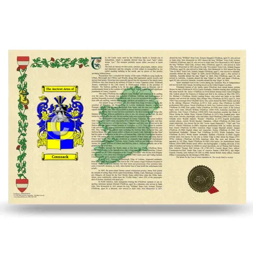 Coussack Armorial History Landscape Style