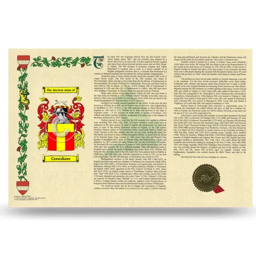Crawshore Armorial History Landscape Style